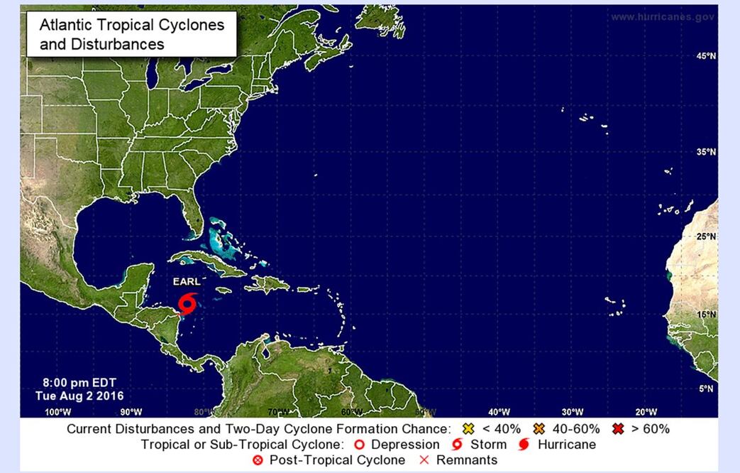 Imagen tomada del Centro Nacional de Huracanes