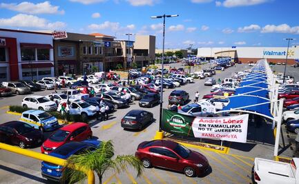 Automovilistas protestan contra AMLO en Tampico