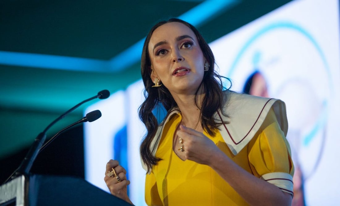 Altagracia Gómez Sierra, titular del Consejo Asesor de Desarrollo Económico Regional y Relocalización, durante la inauguración de la Convención Nacional Index 2025 este jueves 16 de octubre de 2025. Foto: Andrea Murcia/ Cuartoscuro