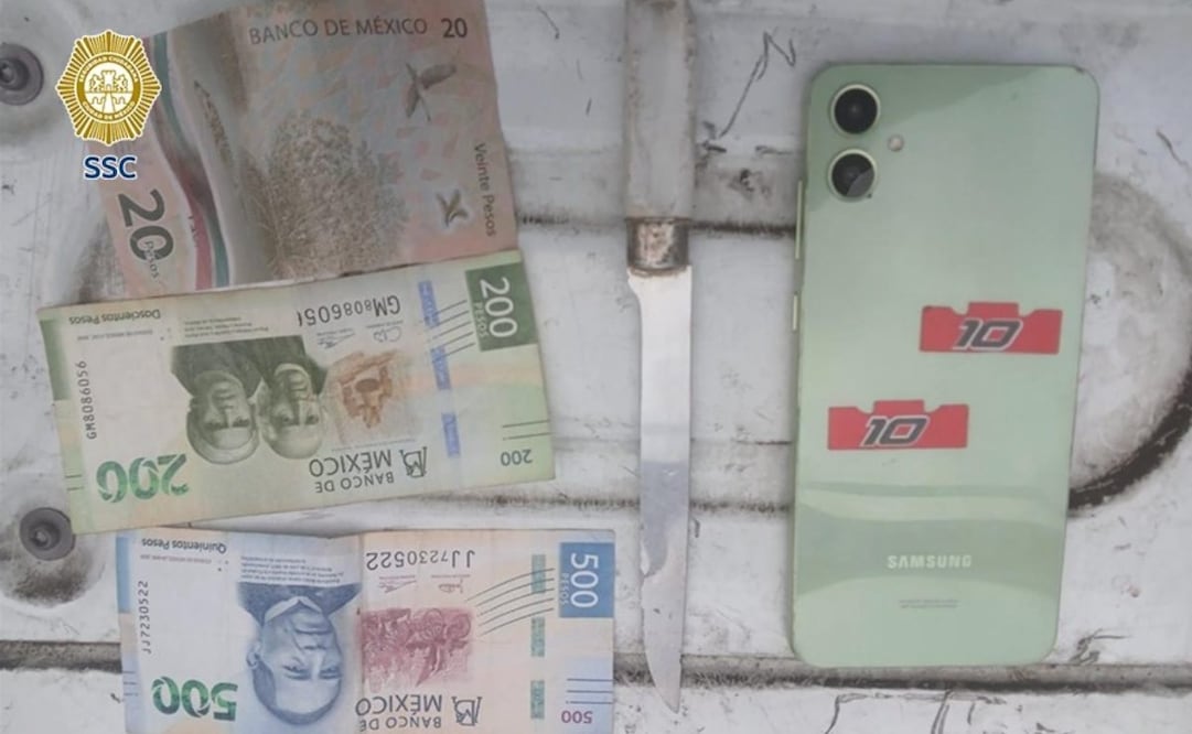 Objetos asegurados tras detener a responsable de robo en Azcapotzalco (15/03/2026). Foto: Especial