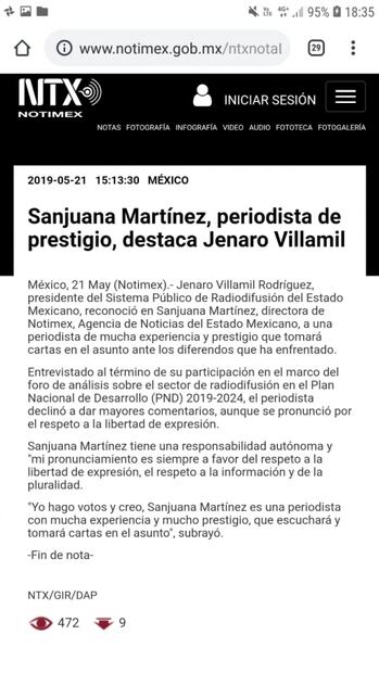 Notimex, del servicio público al de Sanjuana Martínez