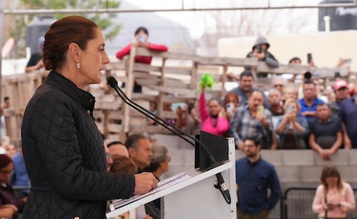 Presidenta Claudia Sheinbaum Pardo durante su visita a Monclova, Coahuila (21/02/2026). Foto: Presidencia