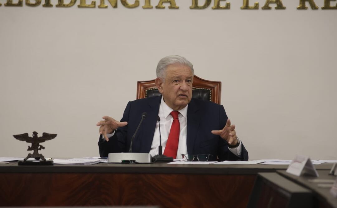 López Obrador en su mañanera del 2 de agosto, tras encabezar el Gabinete de Seguridad. Foto: Carlos Mejía / EL UNIVERSAL