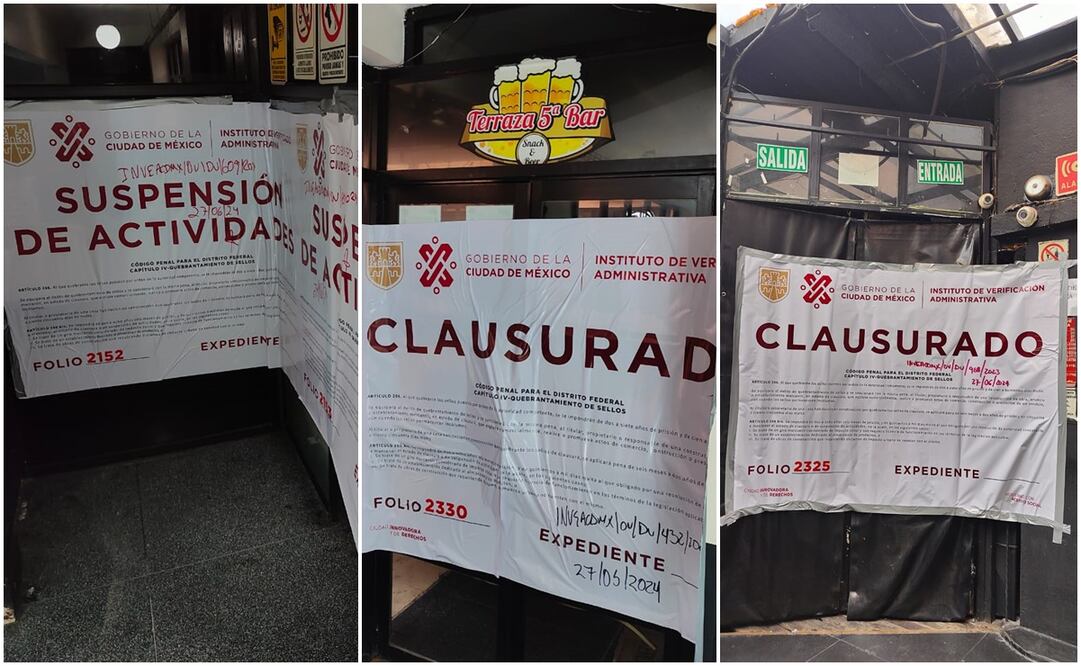 Fueron clausurados: “Terraza Bar Deck”; se repusieron los sellos de clausura en “Terraza Quinta Bar”; y se suspendió el lugar de nombre “Milanesas Grill”. Fotos:Especiales