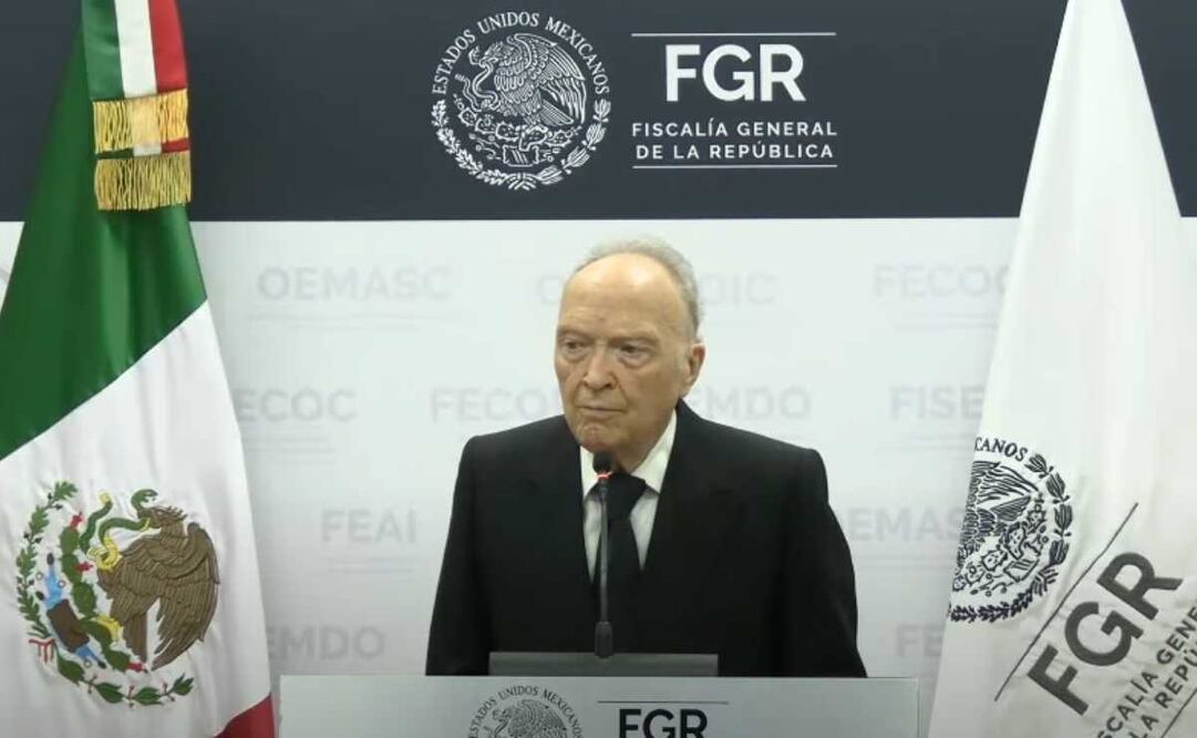 Alejandro Gertz Manero, titular de la FGR en conferencia este 29 de abril del 2025.. Foto: Captura de pantalla