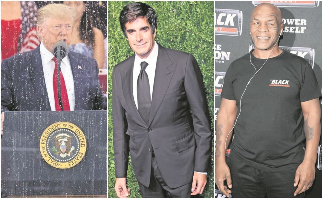 En la foto: Donald Trump, David Copperfield y Mike Tyson