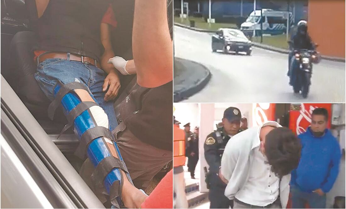 El administrador herido fue llevado a un hospital en Cuajimalpa; cámaras de seguridad captaron a los ladrones y al auto que los escoltaba, el cual fue detenido en la alcaldía Miguel Hidalgo. Foto: TOMADAS DE VIDEO