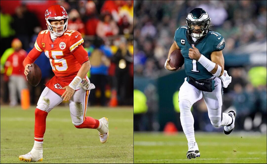 Patrick Mahomes y Jalen Hurts, por la gloria eterna en la NFL. FOTO: ESPECIAL