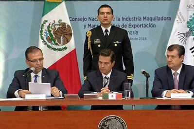 Peña Nieto prevé que en agosto concluya renegociación del TLCAN