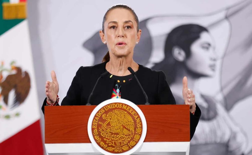 La presidenta Claudia Sheinbaum durante la mañanera del 11 de diciembre del 2025. Foto: Diego Simón / EL UNIVERSAL