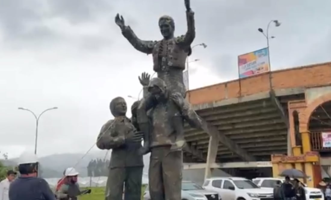 Retiran estatua del torero César Rincón en Colombia: Foto: tomada de redes sociales