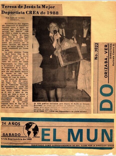 Teresita, la primera en dormir dentro del cráter del Popocatépetl 