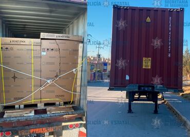 Hallan contenedor con cajeros automáticos valuados en más de 1 mdp en calles de Huehuetoca