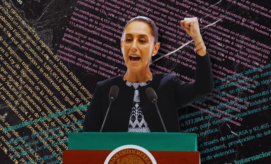 Sheinbaum presentó su informe de gobierno este 1 de septiembre. Ilustración: Especial