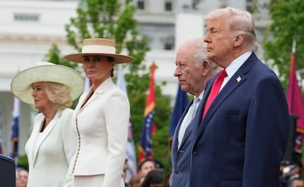 Trump recibe a Carlos III y Camila en la Casa Blanca; el rey británico condenará ante Congreso de EU el tiroteo en cena del sábado