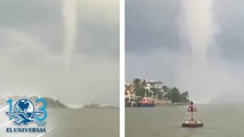 Se registra una tromba marina sobre el río Coatzacoalcos