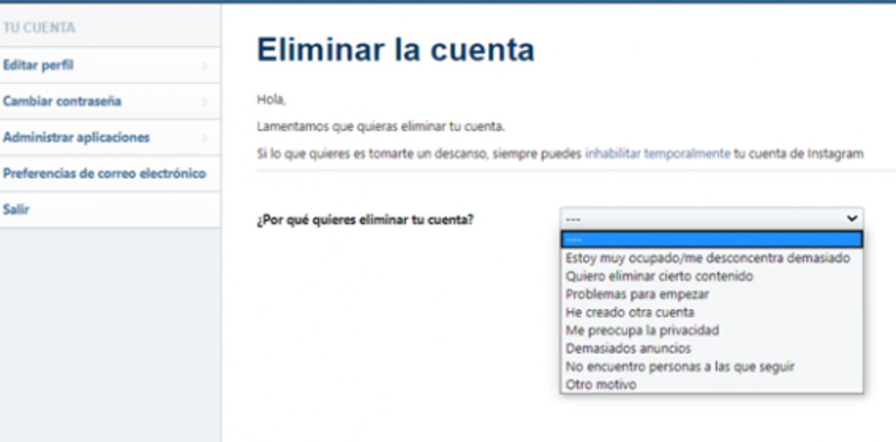 Guía para decirle adiós o hasta luego a Instagram
