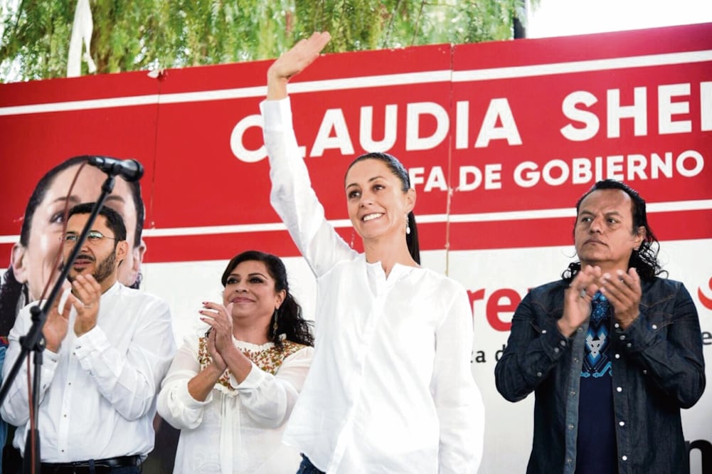 Reco rrido. La abanderada de la coalición Juntos Haremos Historia, Claudia Sheinbaum, asistió a un evento en la delegación Iztapalapa. (CORTESÍA)