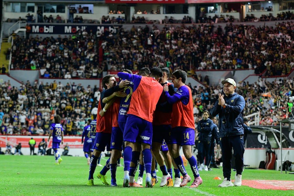 Pumas en festejo de gol, durante la fase regular del Clausura 2026 - Foto: Imago7