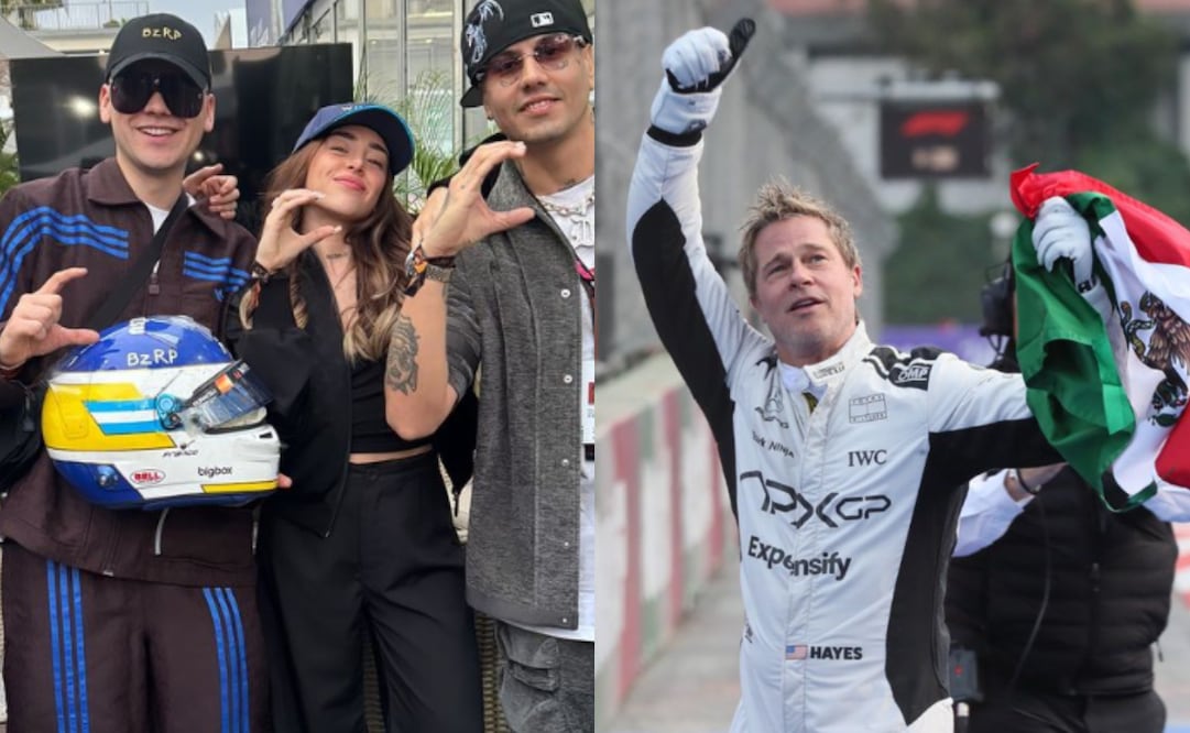 El productor argentino y el actor de Hollywood fueron algunas de las celebridades que se dieron cita en el GP de México. Foto: Instagram y EFE.