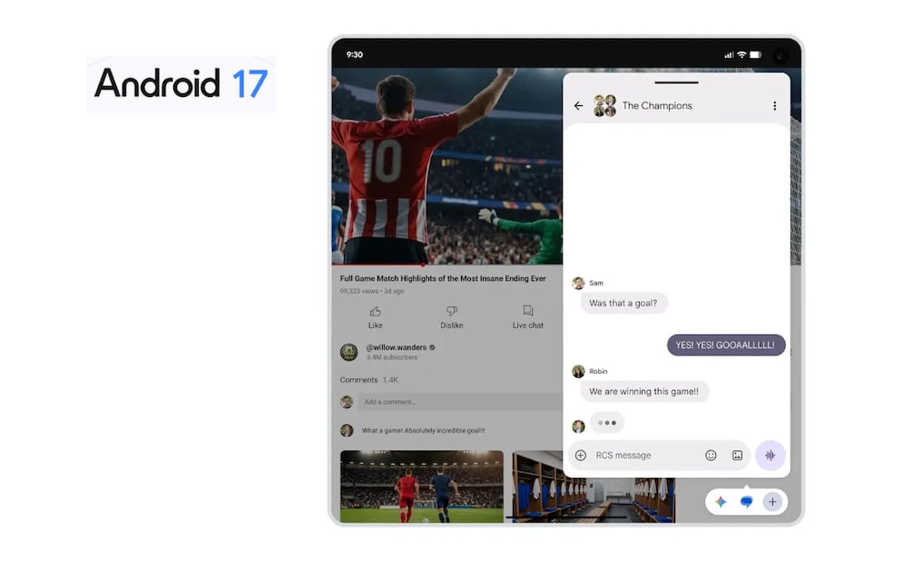 Android 17 te permite ejecutar varias actividades a la vez. Foto: Android