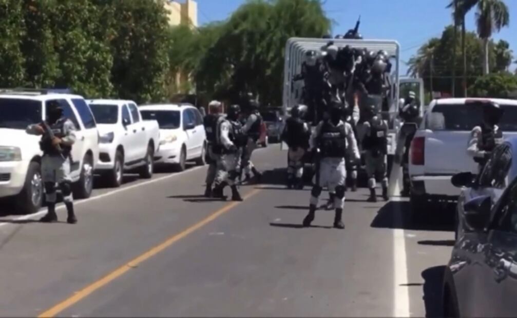 Elementos de la Guardia Nacional resguardan Consejo Municipal Electoral en Sonora