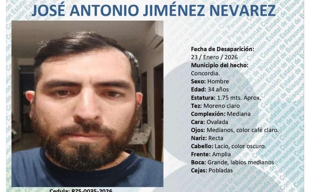 Ficha de búsqueda de trabajador de proyecto minero Vizsla (29/01/2026). Foto: Especial