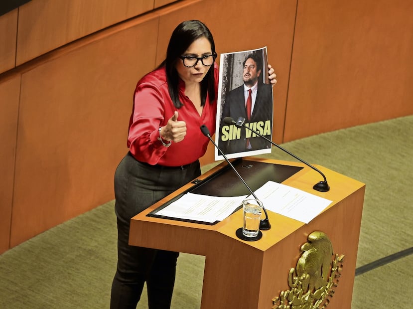 Mayuli Martínez, senadora del PAN, denunció que Morena se negó a crear una comisión para poder investigar vínculos con el narcotráfico. Foto: CARLOS MEJÍA. EL UNIVERSAL
