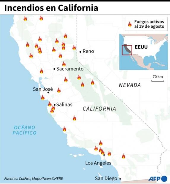 Incendios forestales dejan miles de personas evacuadas en California