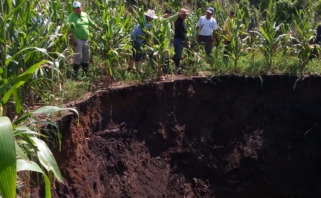 Socavón en Chiapas (Foto: especial)