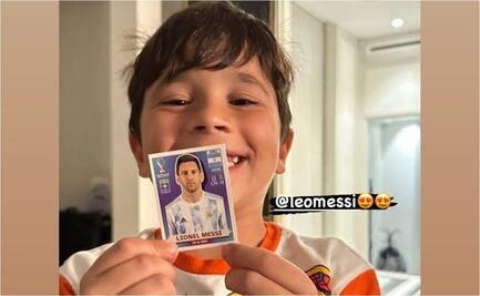 La tierna imagen de Mateo Messi, presumiendo la estampa de Lionel