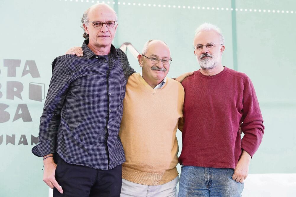 Juan Carlos y Juan Pablo Rulfo, hijos del autor, en el Instituto Cultural Cabañas.  (ALONSO CAMACHO)