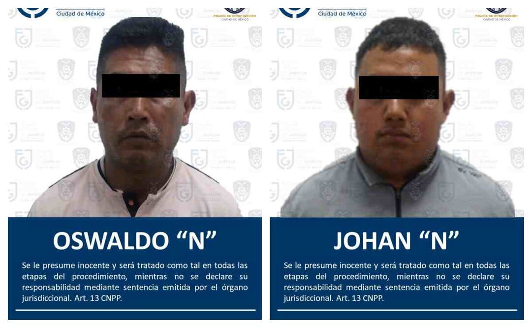 Los franeleros identificados como Johan Aldair “N” y Oswaldo “N” fueron aprehendidos por agentes de la Policía de Investigación en inmediaciones de la colonia Doctores. Foto: Especial