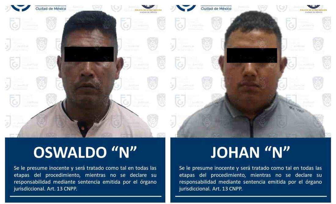 Los franeleros identificados como Johan Aldair “N” y Oswaldo “N” fueron aprehendidos por agentes de la Policía de Investigación en inmediaciones de la colonia Doctores. Foto: Especial
