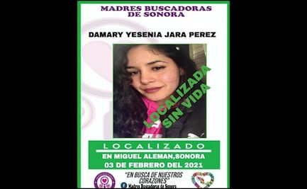Encuentran muerta a Damary, reportada como desaparecida en Sonora