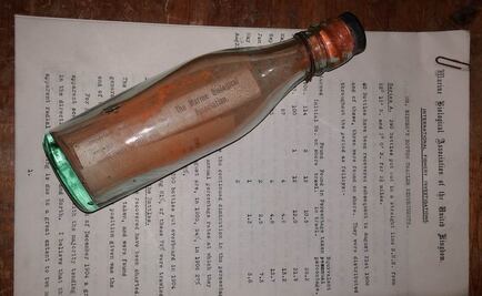 Botella con mensaje llega a destino; pasó 108 años en el mar