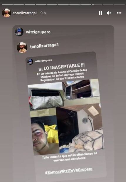 Trataron de asaltar el autobús de Toño Lizárraga: un músico salió herido