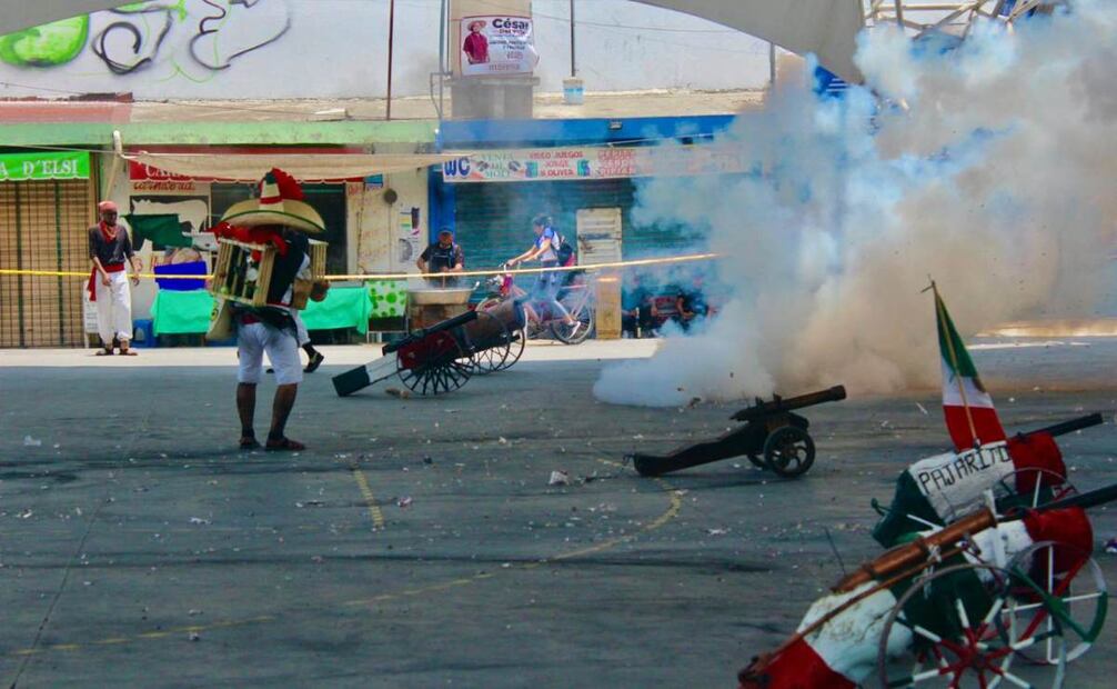 Representación de la batalla de Puebla. Foto: Emilio Fernández. EL UNIVERSAL