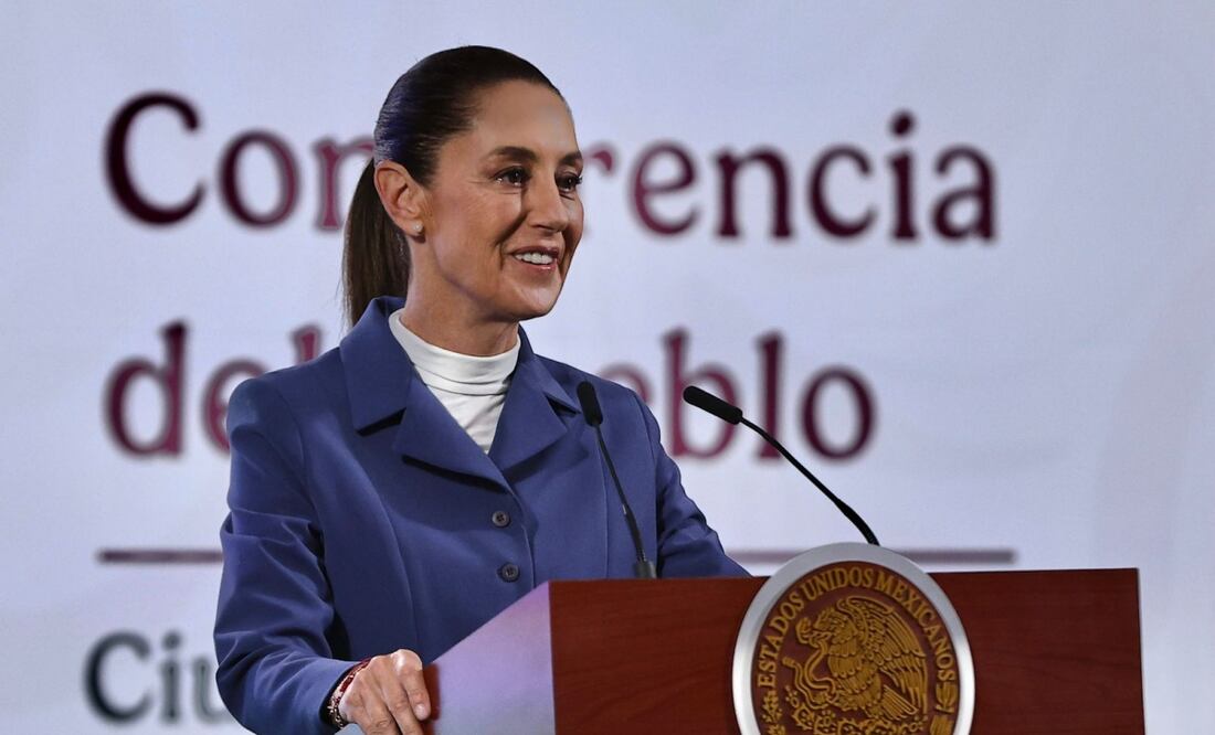 Conferencia matutina de la presidenta Claudia Sheinbaum en Palacio Nacional el 6 de mayo de 2025. Foto: Berenice Fregoso / EL UNIVERSAL