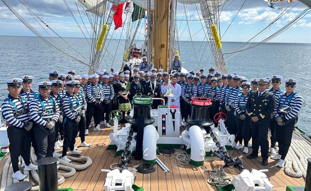 El 1 de abril pasado, el Buque Escuela ARM “Cuauhtémoc” zarpó en Acapulco para iniciar el Crucero de Instrucción “Ibero-Bizantino 2023”. Foto: SEMAR / @Twitter @josefagbom