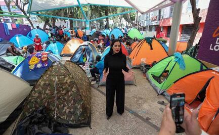 Sandra Cuevas califica de inservible el módulo para migrantes instalado en la Plaza Giordano Bruno