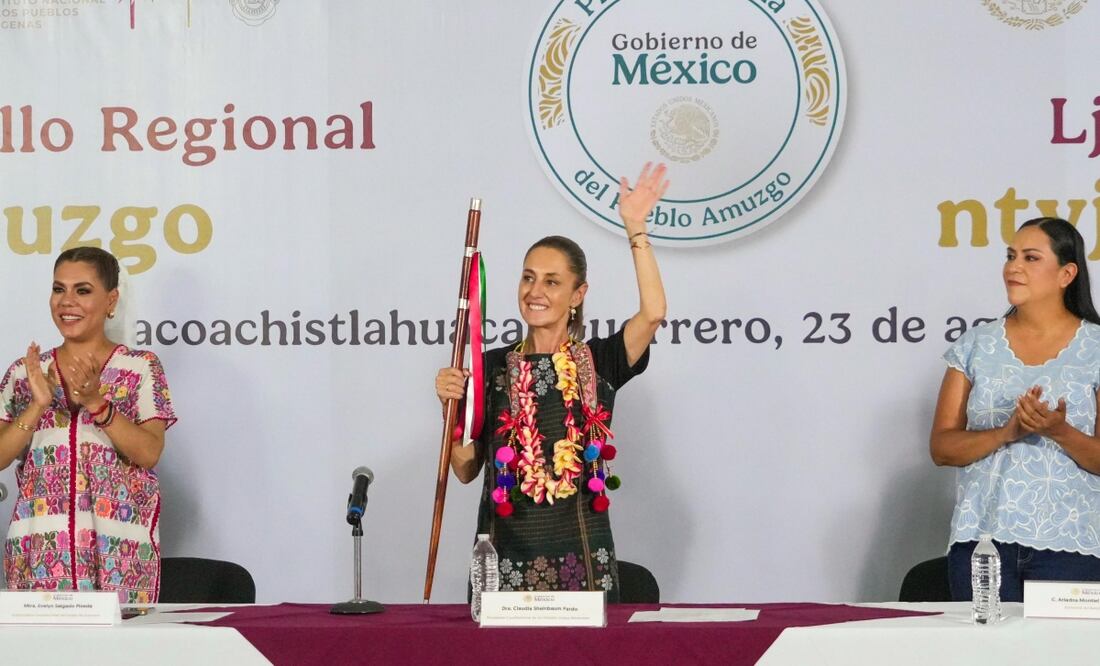 Presidenta Claudia Sheinbaum instala Plan de Justicia y Desarrollo Regional del Pueblo Amuzgo en Guerrero (23/08/2025). Foto: Presidencia
