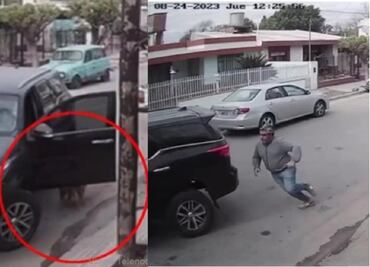 Perro choca una camioneta contra la pared de una casa y se hace viral