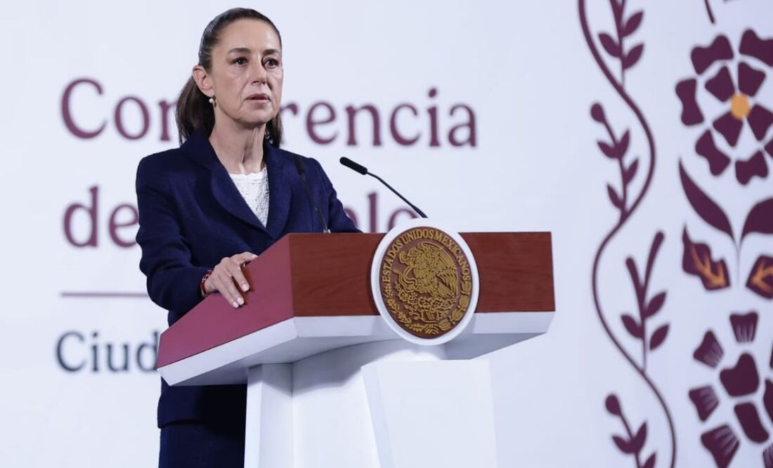 Claudia Sheinbaum, presidenta de México, durante la mañanera del 10 de marzo del 2025 en Palacio Nacional. Foto: Fernanda Rojas / EL UNIVERSAL