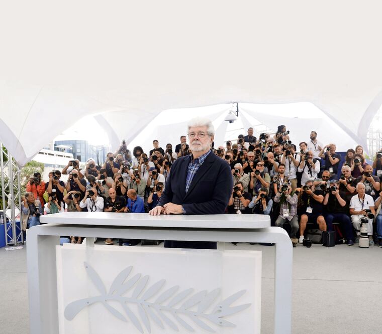El creador de Star wars compartió sus vivencias y consejos en una charla previa a recibir la Palma de Honor del festival. Foto: de Guillaume Horcajuelo. EFE/EPA