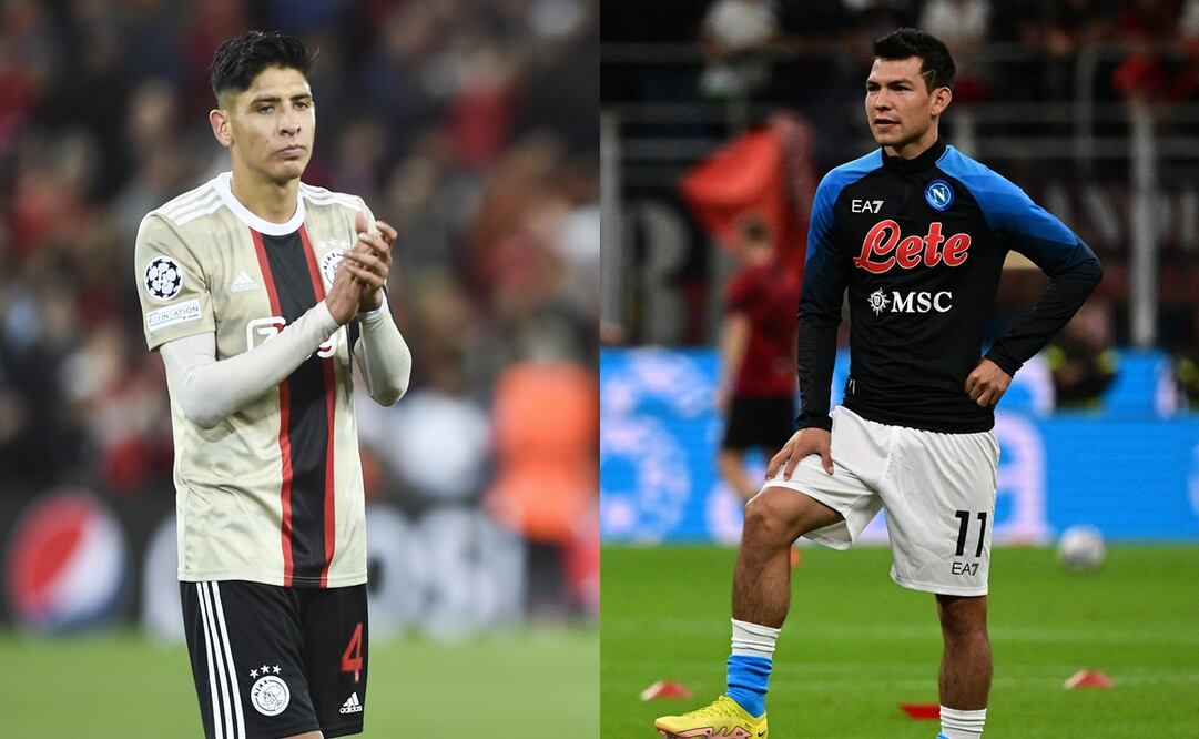Edson Álvarez con el Ajax e Hirving Lozano con el Napoli - FOTO: Especial