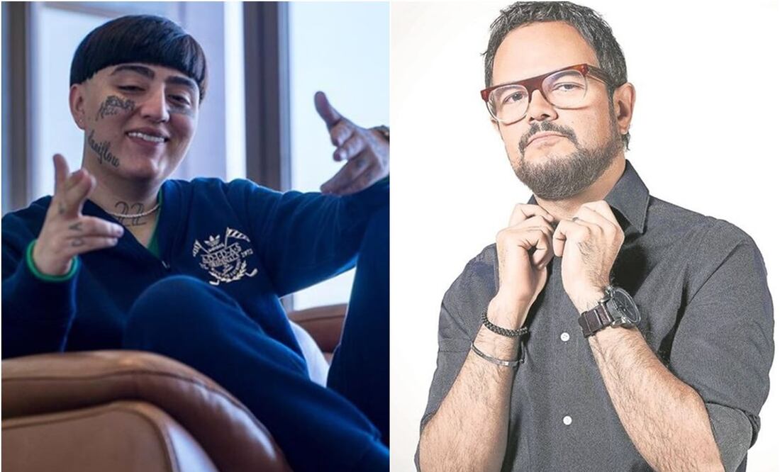 Durante la entrevista, el Escorpión Dorado quiso que ambos cantantes limaran asperezas, pues consiguió que Syntek le mandara un saludo a Dani Flow. Fotos: Instagram y EL UNIVERSAL