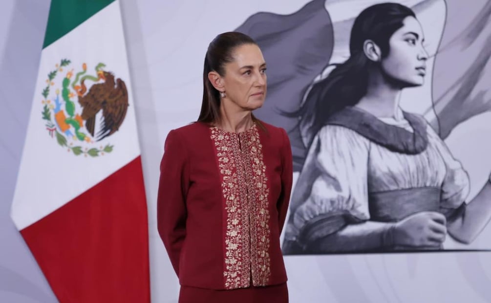 Presidenta Claudia Sheinbaum durante su conferencia de prensa desde Palacio Nacional este 7 de abril del 2026 (07/04/2026). Foto: Fernanda Rojas / EL UNIVERSAL