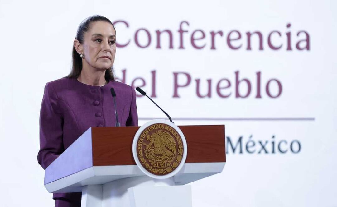 Claudia Sheinbaum, presidenta de México, durante la mañanera del 28 de abril del 2025 en Palacio Nacional. Foto: Fernanda Rojas / EL UNIVERSAL
