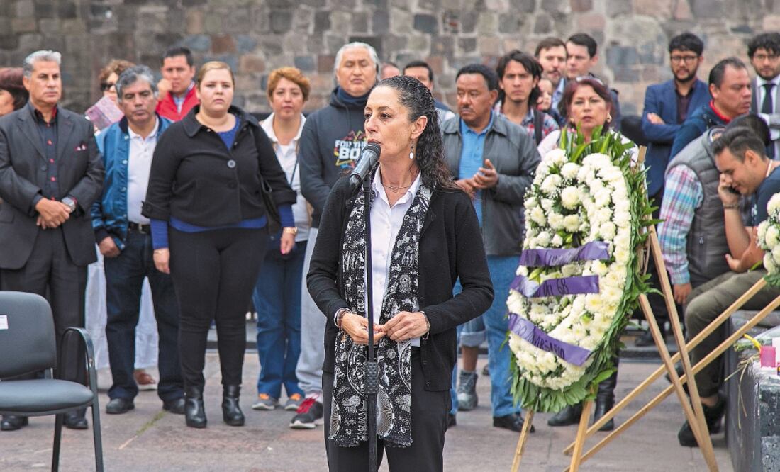 En una ceremonia para recordar el movimiento estudiantil de 1968, en Tlatelolco, Claudia Sheinbaum negó que el gobierno federal vaya a tener control de la política social que se aplicará en la administración capitalina. Foto: YADÍN XOLALPA. EL UNIVERSAL
